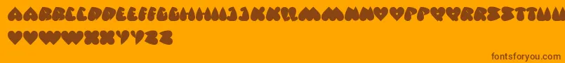フォントValentineDays – オレンジの背景に茶色のフォント