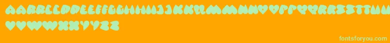 フォントValentineDays – オレンジの背景に緑のフォント