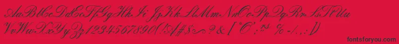SorrentoScriptEs-Schriftart – Schwarze Schriften auf rotem Hintergrund