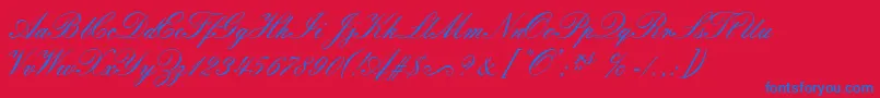 SorrentoScriptEs Font – Blue Fonts on Red Background