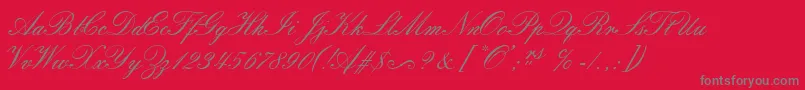 フォントSorrentoScriptEs – 赤い背景に灰色の文字