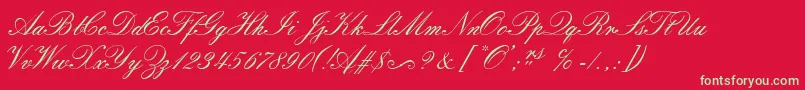 SorrentoScriptEs Font – Green Fonts on Red Background