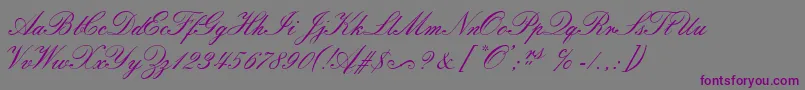 SorrentoScriptEs Font – Purple Fonts on Gray Background
