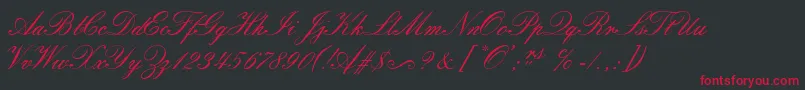 SorrentoScriptEs Font – Red Fonts on Black Background