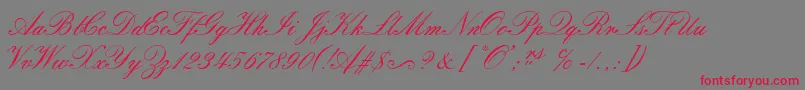 SorrentoScriptEs Font – Red Fonts on Gray Background