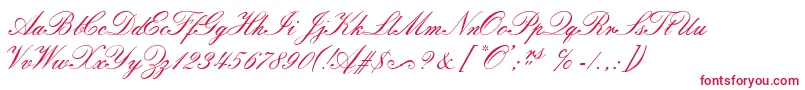 SorrentoScriptEs Font – Red Fonts on White Background