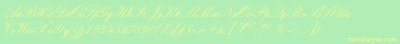 SorrentoScriptEs Font – Yellow Fonts on Green Background