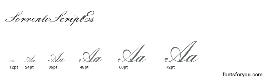 SorrentoScriptEs Font Sizes