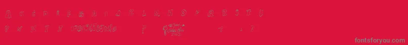 Xanthisma-Schriftart – Graue Schriften auf rotem Hintergrund