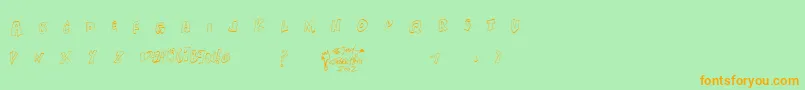Xanthisma Font – Orange Fonts on Green Background