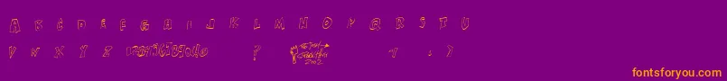 Xanthisma Font – Orange Fonts on Purple Background