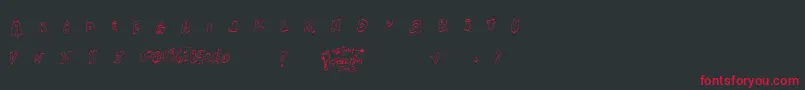 Xanthisma Font – Red Fonts on Black Background