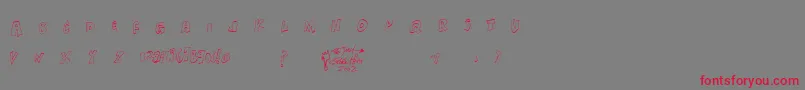 Xanthisma Font – Red Fonts on Gray Background