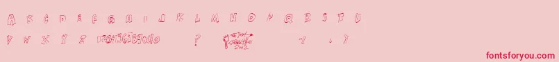 フォントXanthisma – ピンクの背景に赤い文字