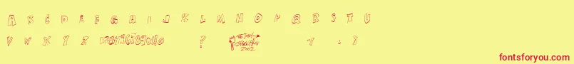 Xanthisma Font – Red Fonts on Yellow Background