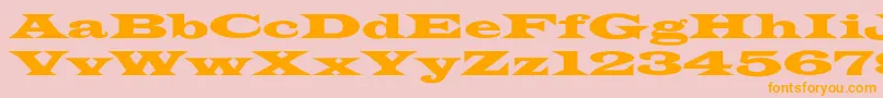 JamesWideextNormal Font – Orange Fonts on Pink Background