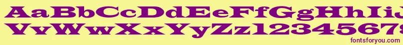 JamesWideextNormal Font – Purple Fonts on Yellow Background