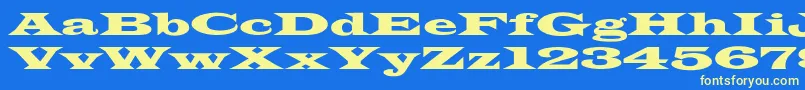 Czcionka JamesWideextNormal – żółte czcionki na niebieskim tle