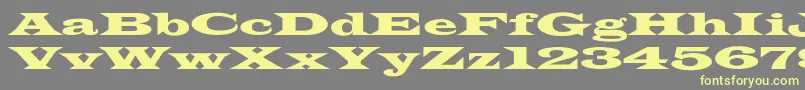 JamesWideextNormal-fontti – keltaiset fontit harmaalla taustalla