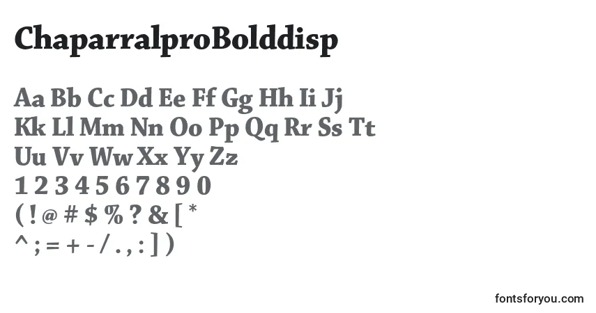 Czcionka ChaparralproBolddisp – alfabet, cyfry, specjalne znaki
