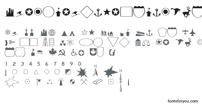 Czcionka CartographerLightSsiLight – alfabet, cyfry, specjalne znaki
