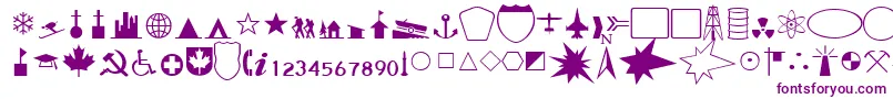 フォントCartographerLightSsiLight – 白い背景に紫のフォント