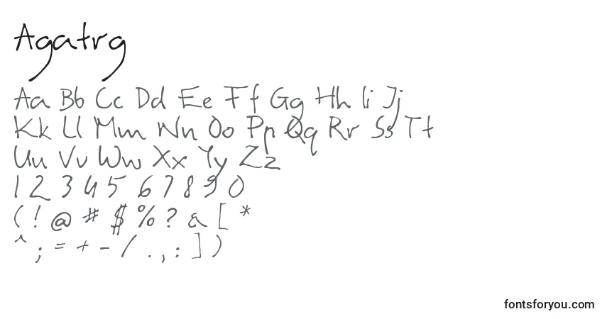 Шрифт Agatrg – алфавит, цифры, специальные символы