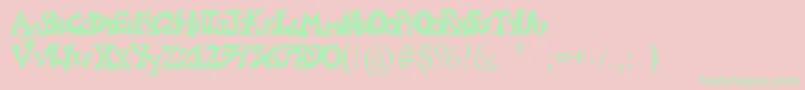 Graffiposter-Schriftart – Grüne Schriften auf rosa Hintergrund