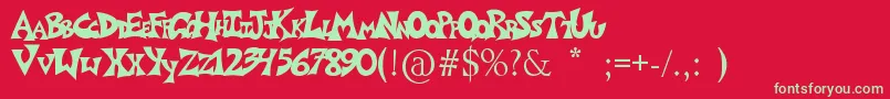 Graffiposter Font – Green Fonts on Red Background