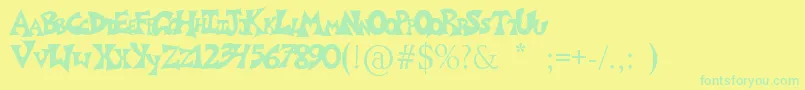 Graffiposter-Schriftart – Grüne Schriften auf gelbem Hintergrund