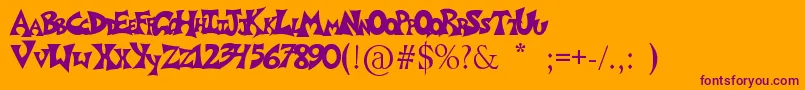 Graffiposter Font – Purple Fonts on Orange Background