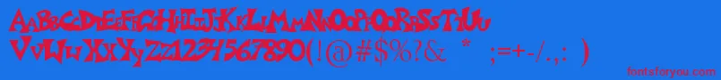 Graffiposter Font – Red Fonts on Blue Background