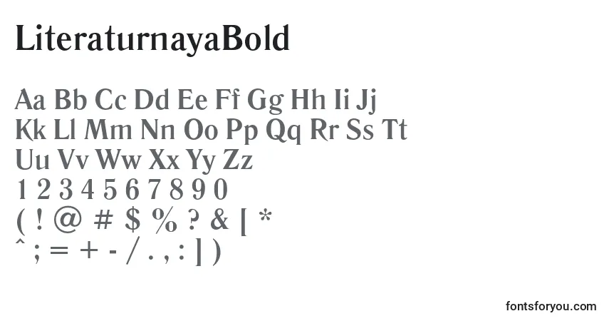 Schriftart LiteraturnayaBold – Alphabet, Zahlen, spezielle Symbole