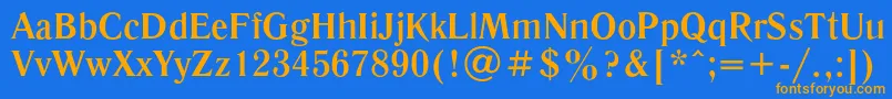 LiteraturnayaBold Font – Orange Fonts on Blue Background