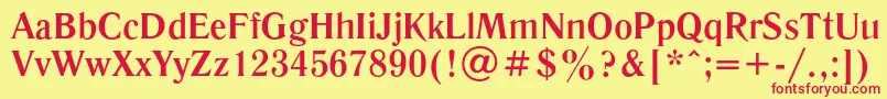 LiteraturnayaBold Font – Red Fonts on Yellow Background