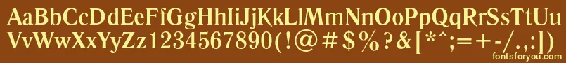LiteraturnayaBold Font – Yellow Fonts on Brown Background