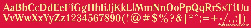 フォントLiteraturnayaBold – 黄色の文字、赤い背景