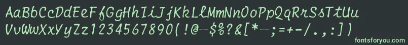 フォントSmithCoronaEc1100Script – 黒い背景に緑の文字
