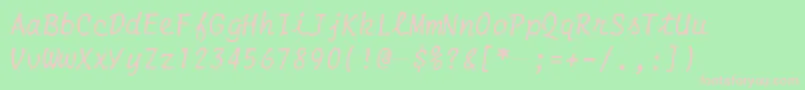 SmithCoronaEc1100Script Font – Pink Fonts on Green Background