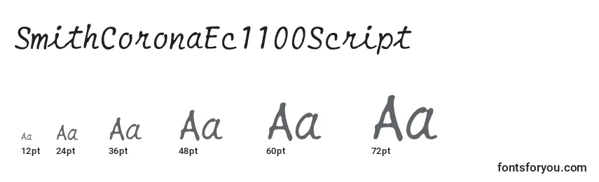 Rozmiary czcionki SmithCoronaEc1100Script