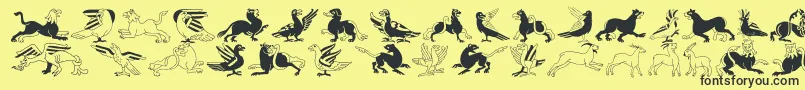 InvasionLtAnimals Font – Black Fonts on Yellow Background
