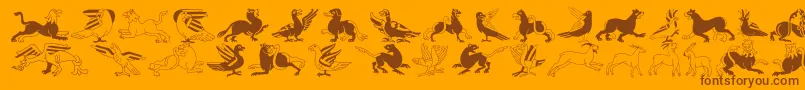 InvasionLtAnimals Font – Brown Fonts on Orange Background
