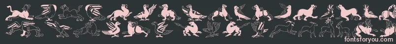 InvasionLtAnimals Font – Pink Fonts on Black Background