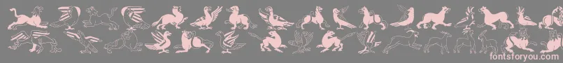 InvasionLtAnimals Font – Pink Fonts on Gray Background