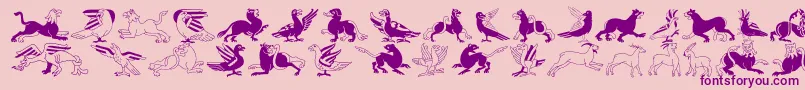 InvasionLtAnimals Font – Purple Fonts on Pink Background