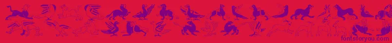InvasionLtAnimals Font – Purple Fonts on Red Background