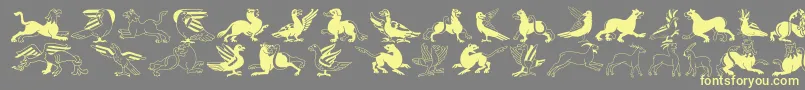 InvasionLtAnimals Font – Yellow Fonts on Gray Background