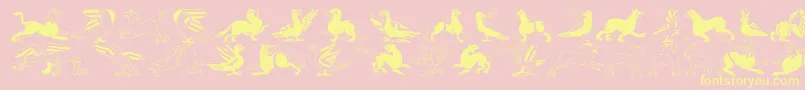 InvasionLtAnimals Font – Yellow Fonts on Pink Background
