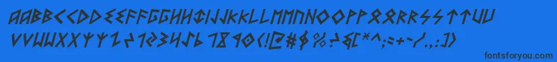 HeorotItalic Font – Black Fonts on Blue Background