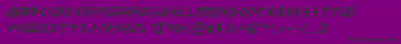 Шрифт HeorotItalic – чёрные шрифты на фиолетовом фоне